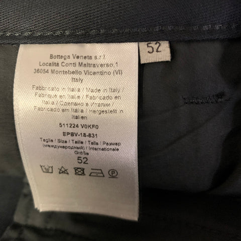 BOTTEGA VENETA Size 36 Black Solid Cotton Blend Straight Casual Pants
