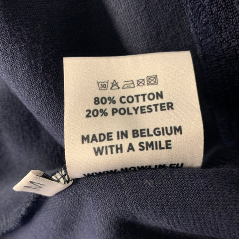 HOWLIN Size M Navy Blue Color Block Cotton Blend Terry T-shirt