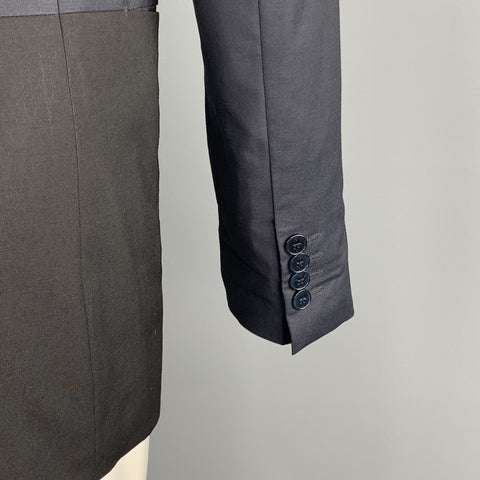 PS by PAUL SMITH Chest Size 36 Two Toned Navy & Black Wool / Mohair Sport Coat