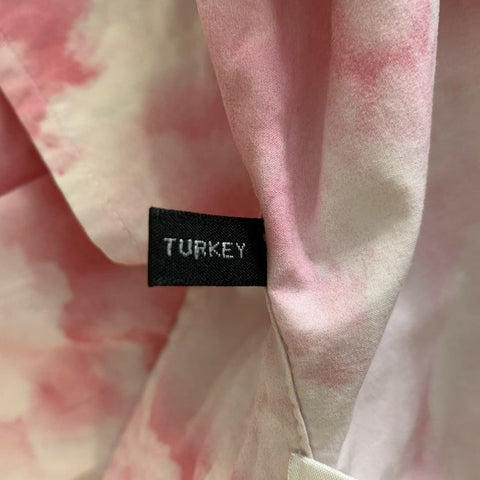 ROTATE Size M Pink White Cotton Print Button Up Shirt