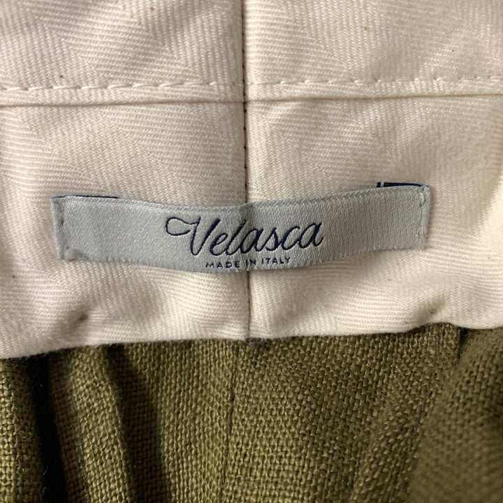 VELASCA Size 36 Green Olive Pleated Pants