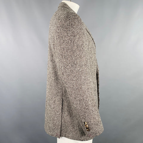 SUIT SUPPLY Size 46 Grey Charcoal Tweed Wool Blend Coat