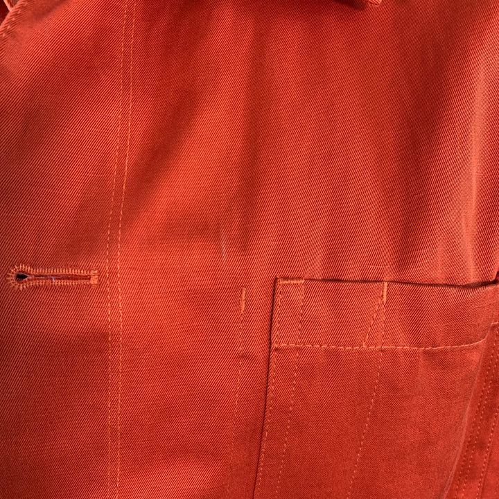 PAUL SMITH Size XL Orange Twill Linen Cotton Chore Jacket
