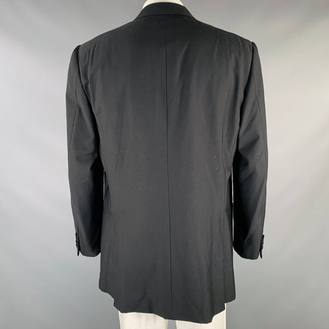 BRIONI Size 46 Black Wool Tuxedo Peak Lapel Sport Coat