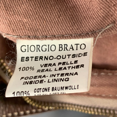 GIORGIO BRATO Brown Woven Leather Tote Handbag