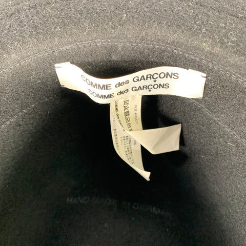 COMME des GARCONS AW18 Size M Black Wool Layered Brim Felt Hat
