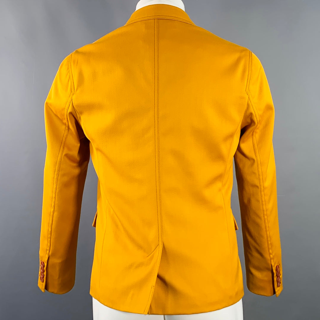 SIES MARJAN Size 36 Mustard Yellow Twill Virgin Wool Contrast Stitch Sport Coat