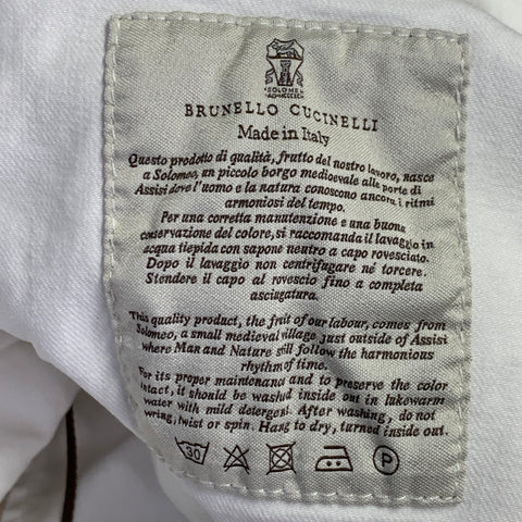 BRUNELLO CUCINELLI Taille 0 Jean plissé en mélange de coton crème