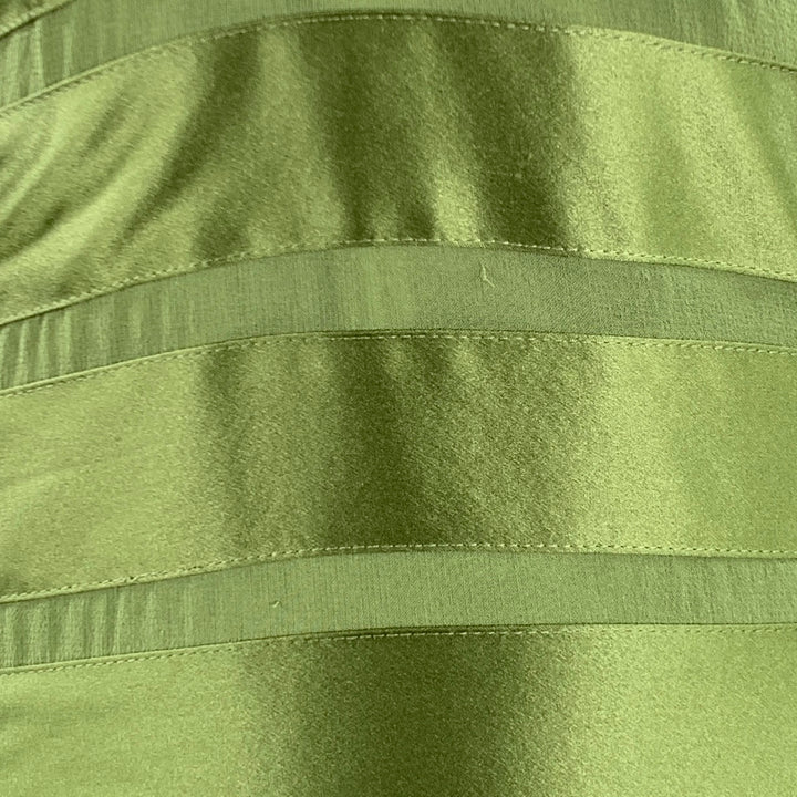 BCBG Size 12 Green Silk Mixed Fabrics Halter Mid Calf Dress