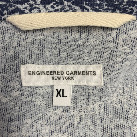 ENGINEERED GARMENTS Size XL Blue White Floral Textured Jacket