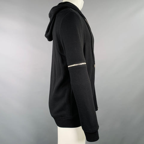 MIGUEL ANTOINNE Sweat-shirt à capuche en coton noir taille M
