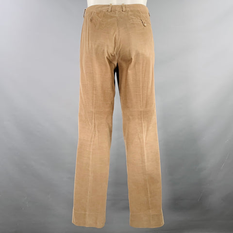 MIU MIU Size 40 Khaki Corduroy Cotton Blend Notch Lapel Suit
