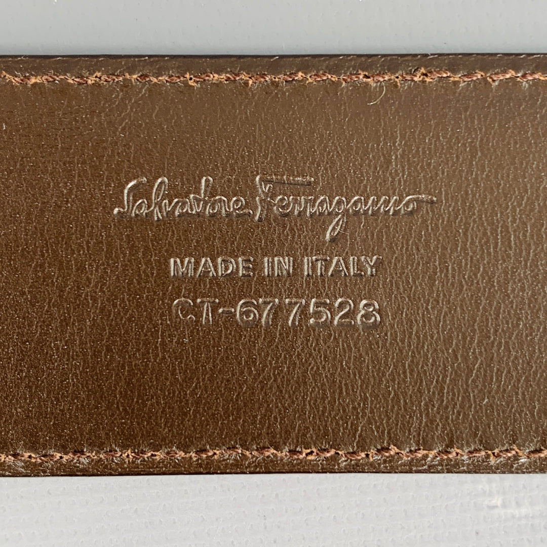 Salvatore Ferragamos Made in Italy Brown Suede Leather Belt Salvatore Ferragamos Made in Italy Brown Suede Leather Belt  main image 3