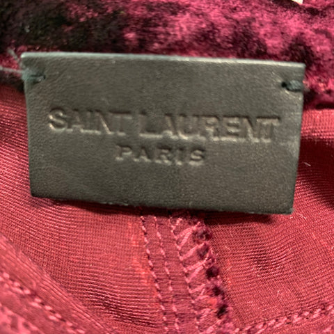 SAINT LAURENT Size 33 Burgundy Velvet Viscose Silk Jean Cut Casual Pants