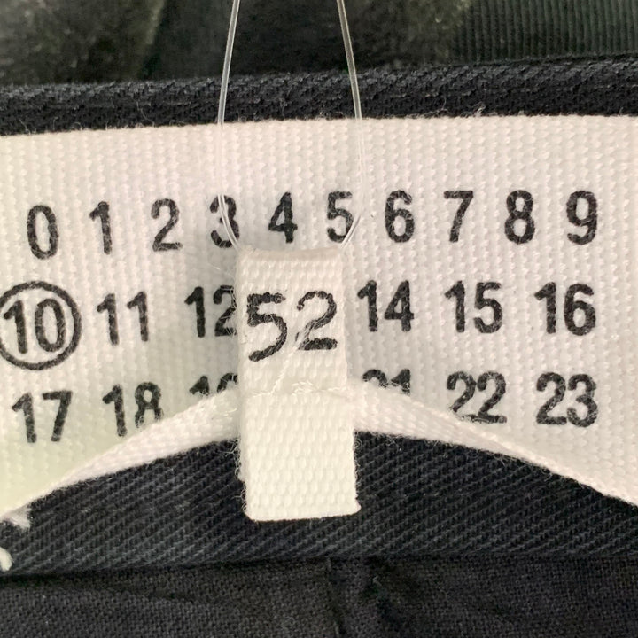 MAISON MARTIN MARGIELA Size 36 Black Cotton Twill Flat Front Button Fly Dress Pants