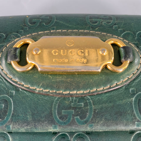 GUCCI Green Logo Leather Wallet