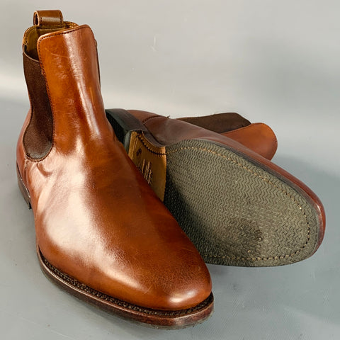 ALLEN EDMONDS Size 11 Liverpool Brown Leather Ankle Chelsea Boots