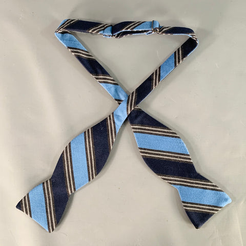 BEAU TIES LTD. Blue Navy Charcoal Diagonal Stripe Bow Tie