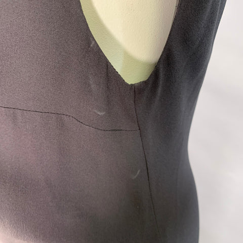 BRUNELLO CUCINELLI Size XL Grey Charcoal Silk Sleeveless Long Evening Gown