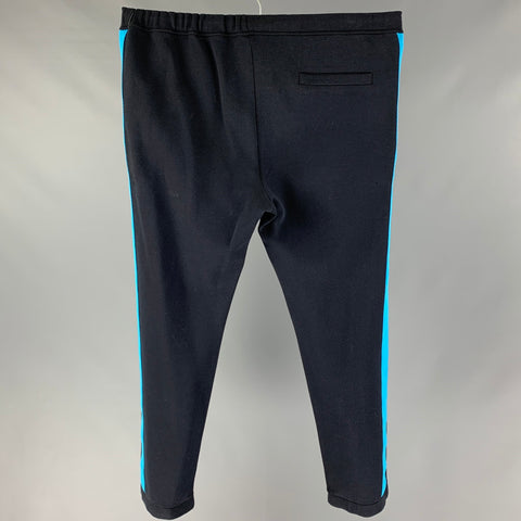 FENDI Taille 36 Pantalon de survêtement en coton mélangé à rayures bleu marine