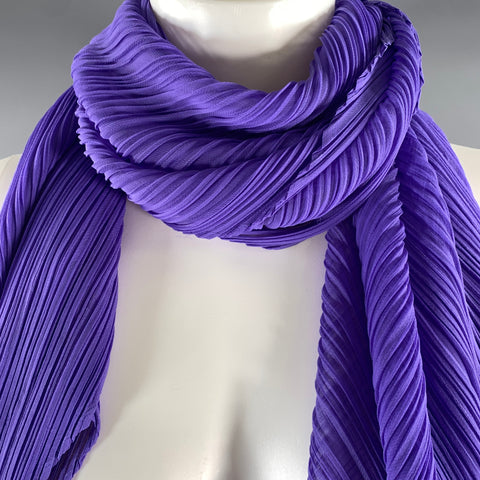 PLEATS PLEASE by ISSEY MIYAKE Purple Pleated Scarves & Shawls