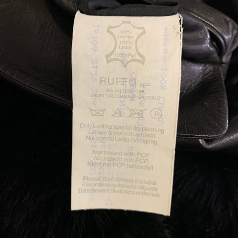 HELMUT LANG Size M Black Leather Trench Coat
