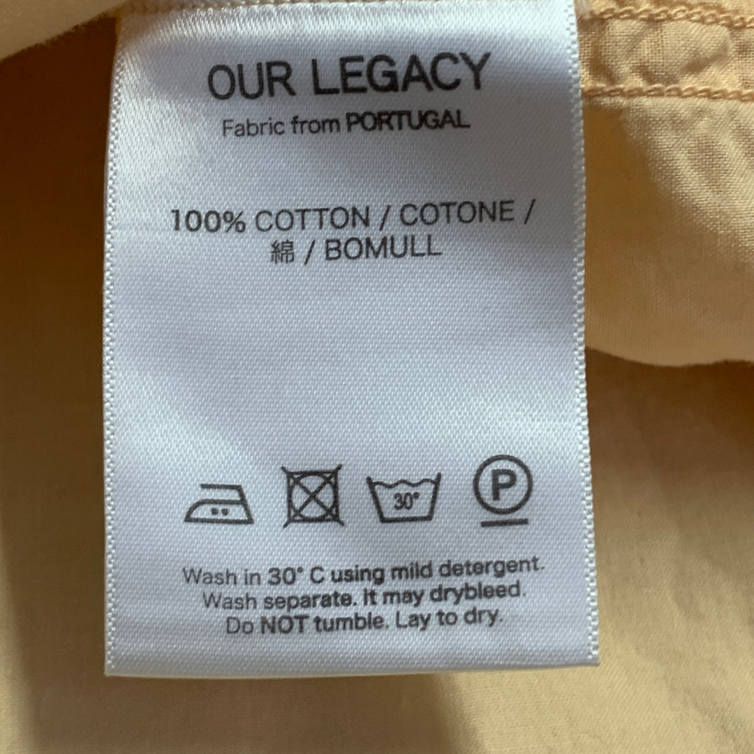 OUR LEGACY Size M Light Orange Cotton One Pocket Long Sleeve Shirt