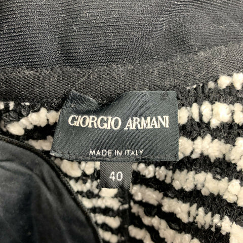 GIORGIO ARMANI Size 4 Black White Viscose Blend Buttoned Coat