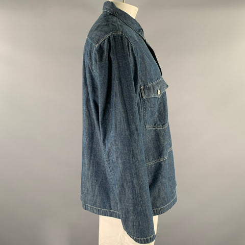 RRL by RALPH LAUREN Size XL Navy Indigo Cotton Overshirt