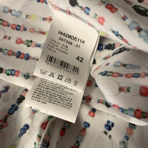 MSGM Size 6 White Multi-Color Polyester Beaded Pattern Outfits & Sets