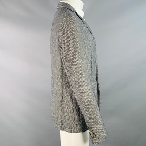 ARMANI COLLEZIONI Taille 40 Veste de sport en mélange de polyester texturé noir et blanc