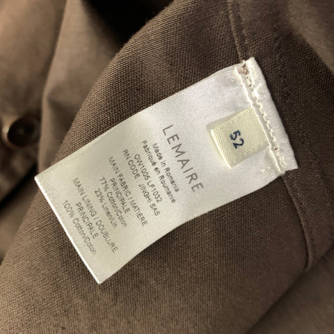 LEMAIRE Size 42 Brown Cotton Linen Cropped Jacket