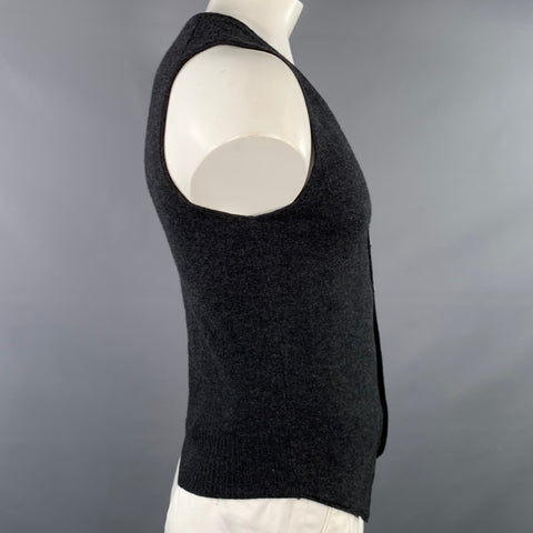 BOSS by HUGO BOSS Size M Grey Charcoal Wool Slim Fit V-Neck Vest