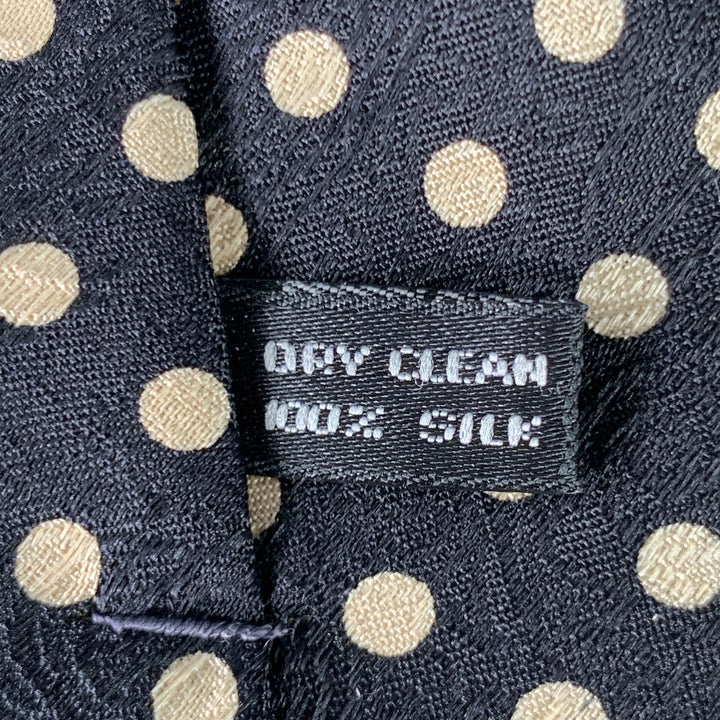 BALLY Black White Polka Dot Silk Tie