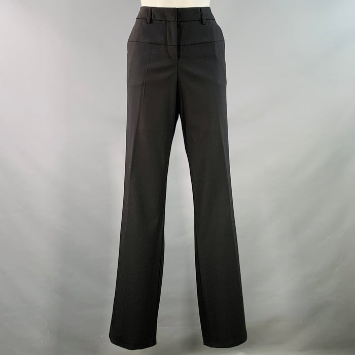 GIORGIO ARMANI Size 6 Black Virgin Wool Blend Straight Dress Pants