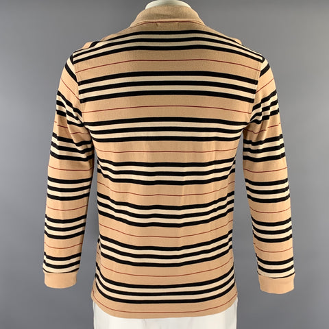 BURBERRY LONDON Size L Brown Navy & Red Plaid Cotton Long Sleeve Polo
