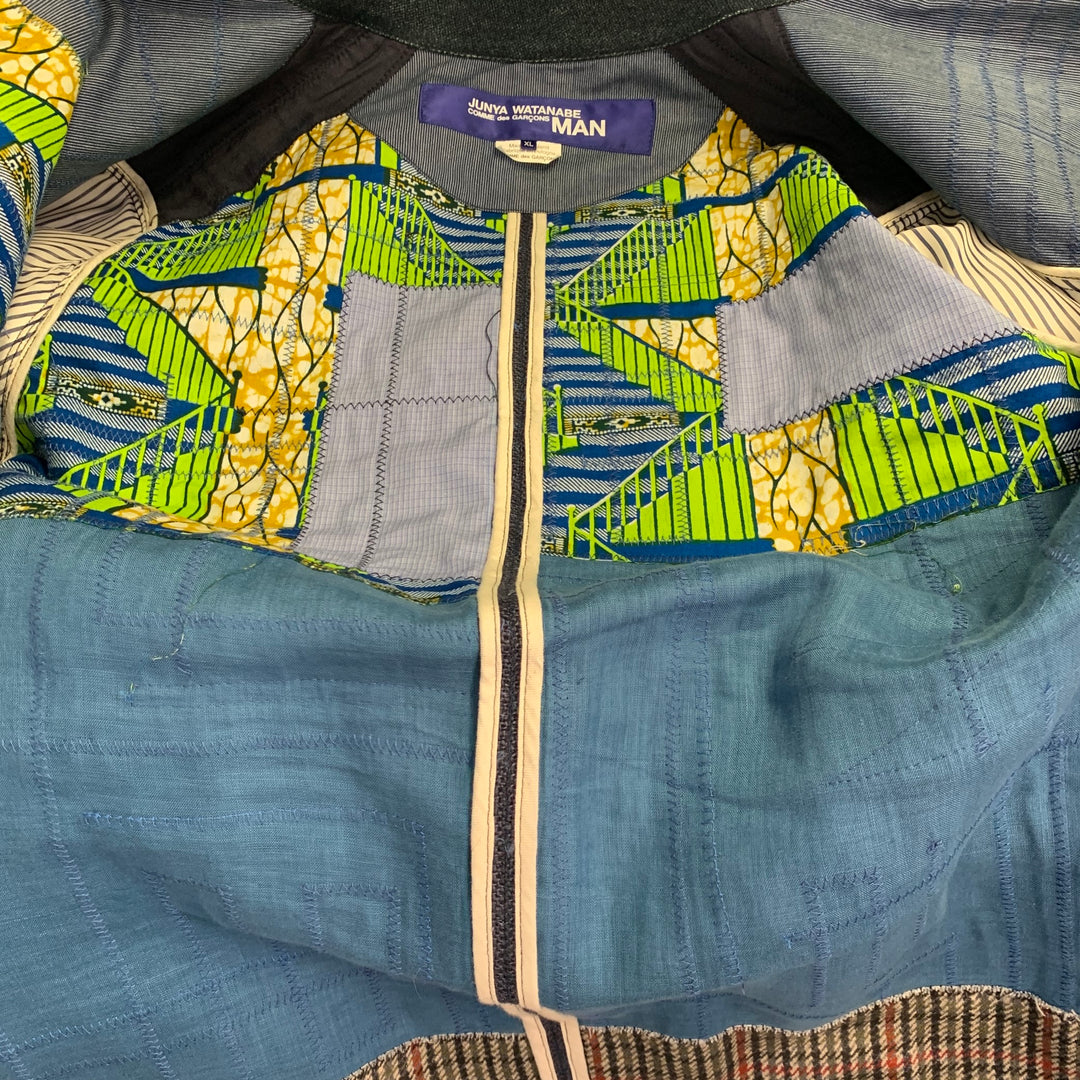 JUNYA WATANABE Size XL Navy Blue Embroidery Jute Worker Jacket