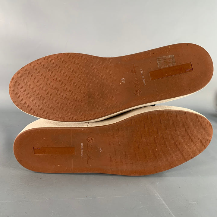 LORO PIANA Size 12 Grey Suede Low Top Rubber Sole Sneakers