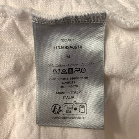 DIOR Size M White Logo Cotton Short Sleeve Shirt