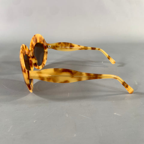 ANDY WOLF Yellow Brown Tortoiseshell Acetate Sunglasses
