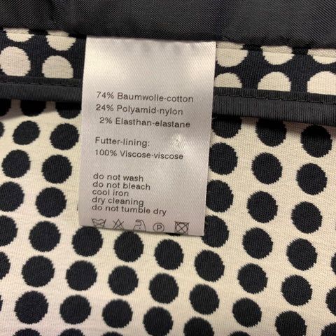 AKRIS Size 4 Black White Cotton Blend Polka Dot Notch Lapel Jacket Dress Set