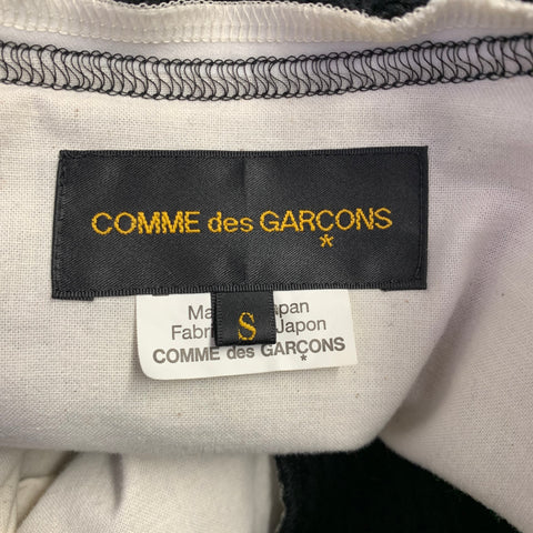 COMME des GARCONS Size S Black Cream Wool Nylon Raw Edge Cardigan