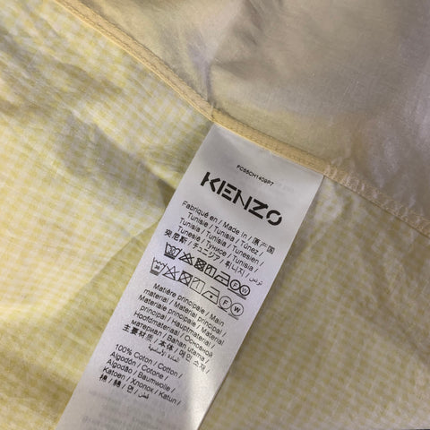 KENZO Size M Yellow Green Abstract Cotton Button Up Short Sleeve Shirt