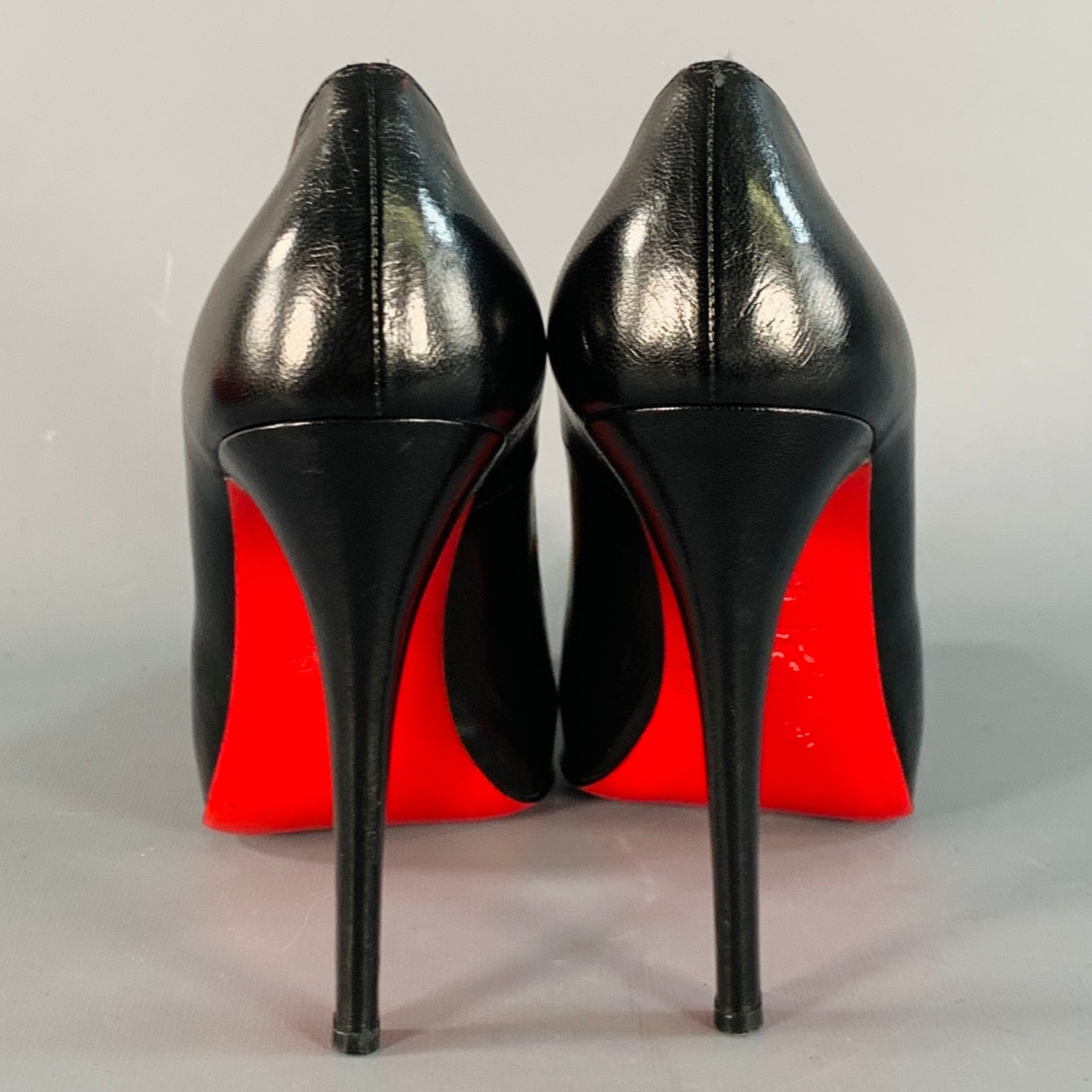 CHRISTIAN LOUBOUTIN Size 10 Rolando Black Leather Hidden Platform