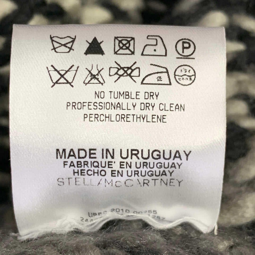 STELLA McCARTNEY Size S Black Grey Wool Silk Ombre Chunky Knit Zip Up Coat