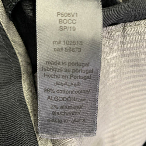JOHN VARVATOS Size 34 Black Cotton Blend Flat Front Casual Pants
