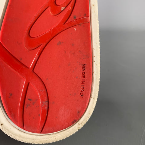 CHRISTIAN LOUBOUTIN Size 6 Black Red Color Block Leather Yacht Loafers