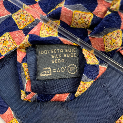 Cravate en soie abstraite Ermenegildo Zegna Taille Unique pêche marine