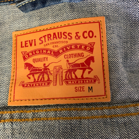 LEVI'S Size M Blue Washed Cotton Trucker Jacket