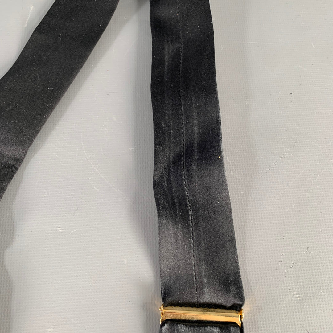 VINTAGE Black Gold Canvas Suspenders